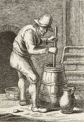Farmer Churning Butter